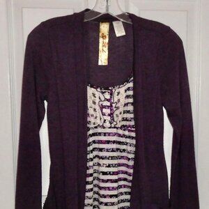 VERY CUTE 2 PIECE LOOK PURPLE & PRINT TOP GIVE TO BE SPOILED WITH POCKETS - JR S